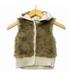 ベビーギャップ BABY GAP フェイクファー 切り替え ニット パーカー ベスト 100