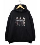 バレンシアガ BALENCIAGA REAL BALENCIAGA ロゴ プリント スウェット プルオーバー パーカー XS BLACK(ブラック)