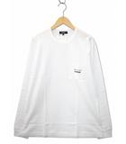 コムデギャルソンオム COMME des GARCONS HOMME 2025AW クルーネック ロゴ プリント 長袖 ポケット Tシャツ ロンT L WHITE(ホワイト)