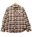 アースミュージック&エコロジー EARTH MUSIC & ECOLOGY コットン チェック ネルシャツ L オレンジ