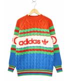グッチ GUCCI GUCCI×adidas ウール モヘア クルーネック インターロッキングG ケーブルニット セーター XS MULTICOLLAR(マルチカラー) 秋冬