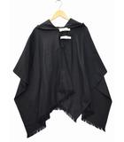オニール オブ ダブリン O'NEIL OF DUBLIN ウール レザーベルト フーディー ケープ ポンチョ F BLACK(ブラック) 春秋冬