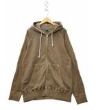 グッドオン GOOD ON 製品染め ジップ 裏毛 フーディ パーカー L BROWN ブラウン