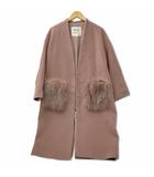 ココディール COCO DEAL フォックスファーポケット ウール ノーカラー コート 1 ピンク