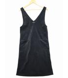 イェッカヴェッカ YECCA VECCA 両Vネック コーデュロイ ジャンパースカート F BLACK(ブラック) 秋冬