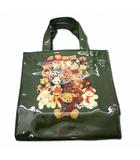 ベアープリント エナメル トートバッグ グリーン