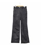 総柄 裏起毛 ウエストゴム テーパード ゴルフパンツ ゴルフウェア M BLACK ブラック IK738312