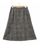 レリアン Leilian ウール シルク ブレンド グレンチェック スカート 9 ブラック