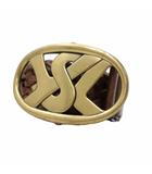 YSLバックル メッシュ レザー ベルト BROWN ブラウン 141516-1766