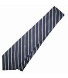 グッチ GUCCI シルク ロゴ ストライプ ワイドタイ ネクタイ NAVY(ネイビー)