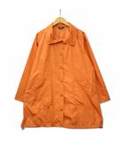 刺繍入り ビッグカラー 薄手 ナイロンコート 羽織 オレンジ