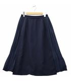 ネミカ NEMIKA サイドジップ プリーツ ひざ丈 スカート 9 DARK NAVY ダークネイビー 0901770
