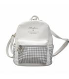  千鳥格子 切り替え リュック バッグ ホワイト