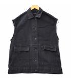 ジーナシス JEANASIS ノースリーブ デニム ジャケット ベスト F ブラック