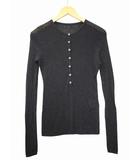 プラステ PLST ラメ シアー リブ ヘンリーネック セーター S BLACK(ブラック) 春秋