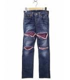 フルカウント FULLCOUNT 1434HW デストロイ加工 ブーツカット デニムパンツ 28 WASH INDIGO(ウォッシュインディゴ)