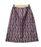 フラワープリント タック入り スカート M パープル