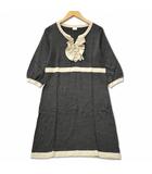 メルローズ MELROSE ウール フリル ニット ワンピース グレー