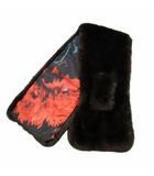 ポールスミス PAUL SMITH 花柄 ファー マフラー スカーフ BROWN ブラウン