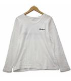 コットン Vネック ロンTシャツ カットソー M ホワイト