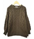 フリークスストア FREAKS STORE クルーネック ケーブルニット セーター F BROWN(ブラウン) 秋冬