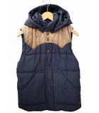 グラム glamb 2way レザー ナイロン 中綿 ベスト 2(M) NAVY(ネイビー) 秋冬