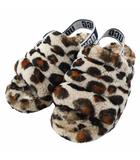 アグ UGG W FLUFF YEAH SLIDE フラット イヤー スライド サンダル 23cm LEOPARD(レオパード) 秋冬