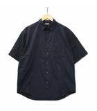 ジーユー GU ブロード オーバーサイズシャツ 五分袖 S ダークネイビー
