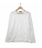 バーバリーブラックレーベル BURBERRY BLACK LABEL ワンポイント 長袖 ロングTシャツ カットソー ホワイト 2 (M)