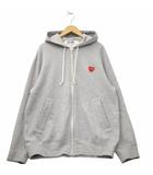 プレイコムデギャルソン PLAY COMME des GARCONS Zip-Up Hoodie ロゴ刺繍 ジップアップ フーディ パーカー XL GRAY グレー AX-T168