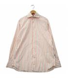 トミーヒルフィガー TOMMY HILFIGER ストライプ ボタンアップ コットン 長袖シャツ S ORANGE × WHITE オレンジ × ホワイト