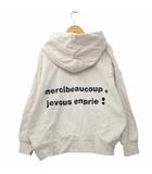 メルシーボークー mercibeaucoup プリント 裏毛 ドローコード プルオーバー コットン パーカー 1 IVORY アイボリー MB93JN181