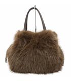 2Way ドロスト フェイクファー トート バッグ BROWN(ブラウン) 秋冬