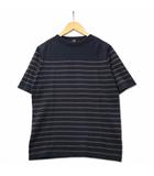 23区 オンワード樫山 HOMME ボーダー 半袖 コットンニットTシャツ トップス ダークネイビー 48 (L)