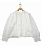 ダブルクローゼット w closet レース切り替え タックプリーツ コットン シャツ ブラウス ホワイト