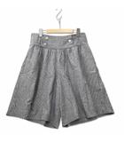 アズノウアズ as know as 大きいサイズ 麻混 ストライプ フレア ショートパンツ キュロット グレー