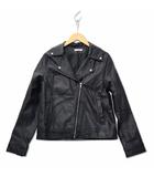 オリーブ デ オリーブ OLIVE des OLIVE フェイクレザー ダブル ライダースジャケット 革ジャン ブラック M