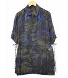 S/S シャツ 5分袖 シアー チュニック プリント シャツ ブラウス 1 MULTICOLLAR(マルチカラー) 春夏