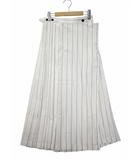WASHER STRIPE PLEATED WRAP SKIRT ウォッシャー ストライプ プリーツ ラップスカート 2 WHITE(ホワイト) 春夏