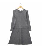 ボールジー BALLSEY トゥモローランド クルーネック 長袖 ハイゲージ ウール ニット ワンピース 38 GRAY グレー 11-02-15-02404