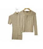 ボールジー BALLSEY トゥモローランド シルク×ナイロン ラメ ハイネック ニット カットソー / カーディガン セットアップ 38(M) GOLD(ゴールド)