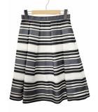 ボーダー ミモレ タックスカート CHARCOAL/GRAY/WHITE(チャコール/グレー/ホワイト)