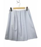 ウール タック 膝丈 台形スカート 36(S) LIGHTBLUE(ライトブルー) 春秋冬