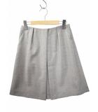ウール タック 膝丈 台形スカート 36(S) GRAY(グレー) 春秋冬