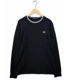 フレッドペリー FRED PERRY M9602 Twin Tipped Long Sleeve T-Shirt クルーネック ローレル刺繍 長袖 Tシャツ ロンT L NAVY(ネイビー)