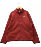 ロゴ刺繍 フルジップ フリース ジャケット L RED レッド