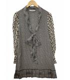 スポーツマックス マックスマーラ SPORT MAX ボウタイ 総柄 チュニック BEIGE/BLACK(ベージュ/ブラック) 春秋