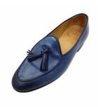 4951 セミアニリン仕上げ クラストレザー タッセル ローファー 40(25.5cm) BLUE(ブルー)