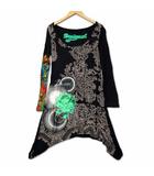 デシグアル Desigual 37T2645 スタッズフラワー ペイズリー ヘムライン チュニック ワンピース Lブラック
