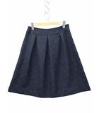 オースチン リード Austin Reed フラワー ふくれジャガード フレア スカート 40(L) NAVY(ネイビー)